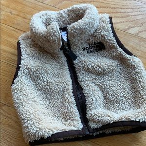 Adorable Baby North Face Fuzzy Vest